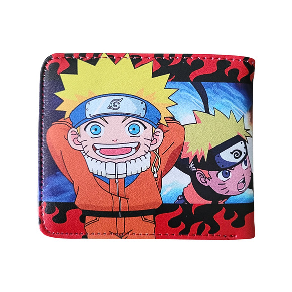 Classic Japanese Anime Naruto Characters One Size Leather Purse Red Wallet - Picture 2 of 3